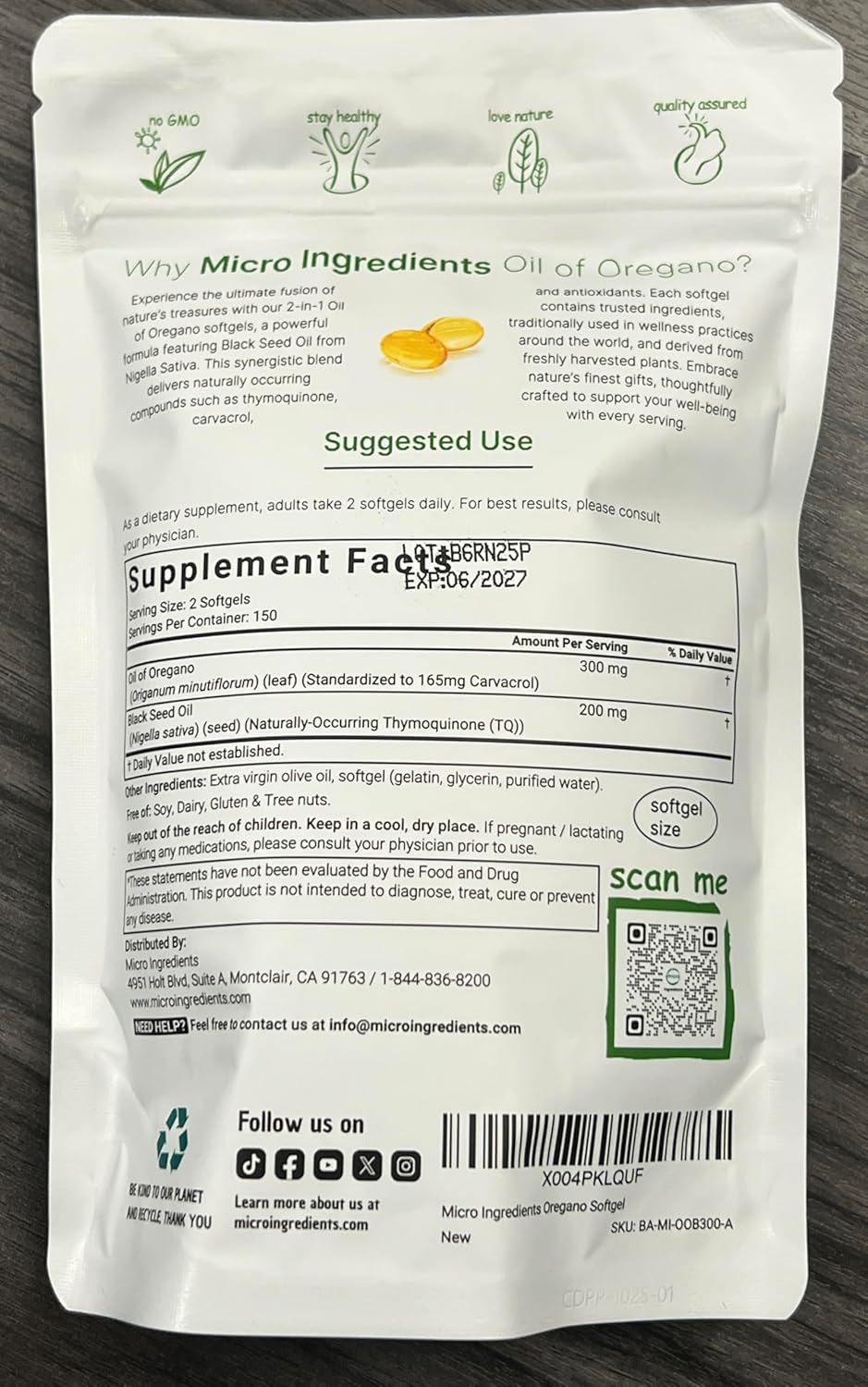 Oregano + Black Seed Wellness Capsules