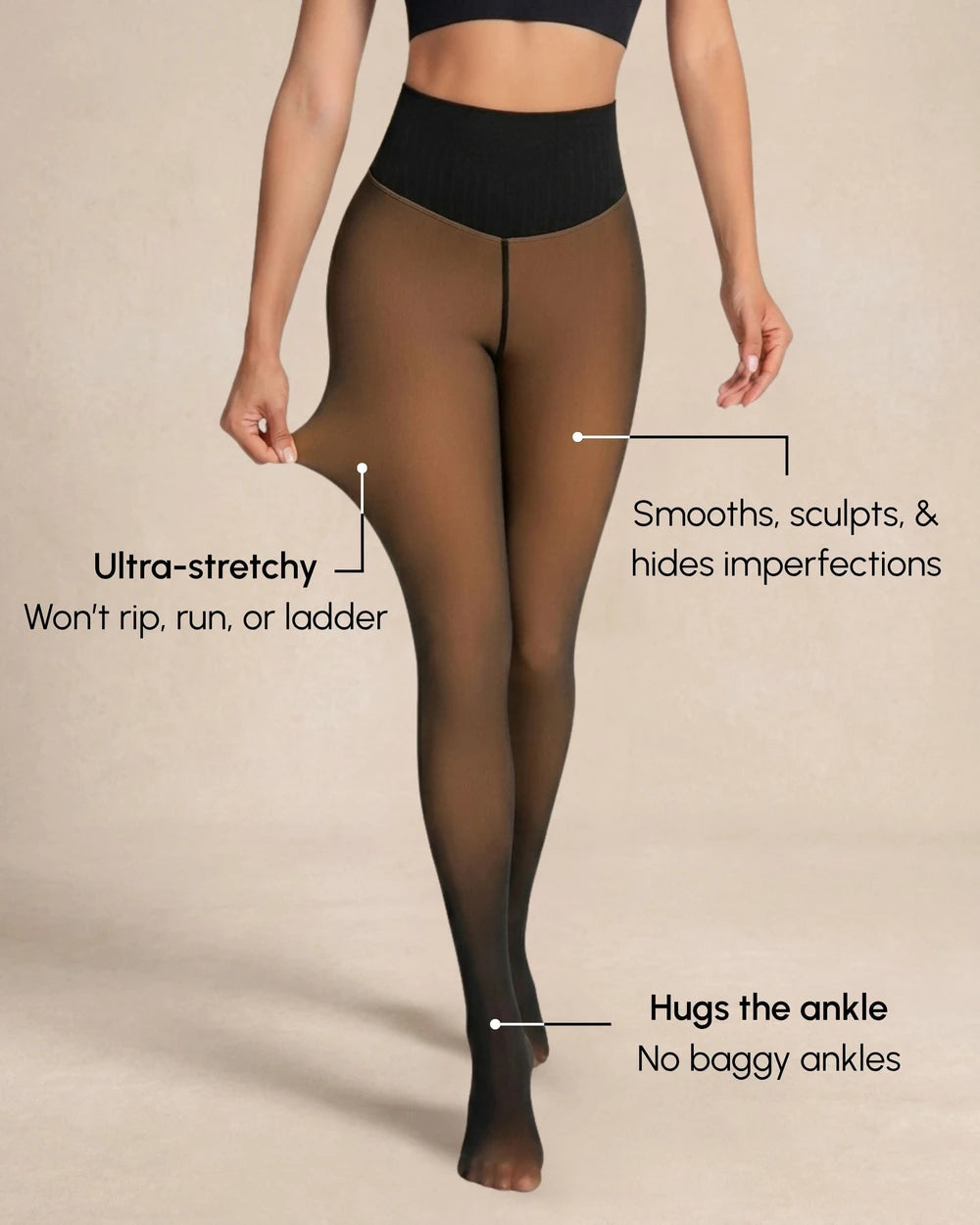 Sheer Illusion Fleece-Lined Tights