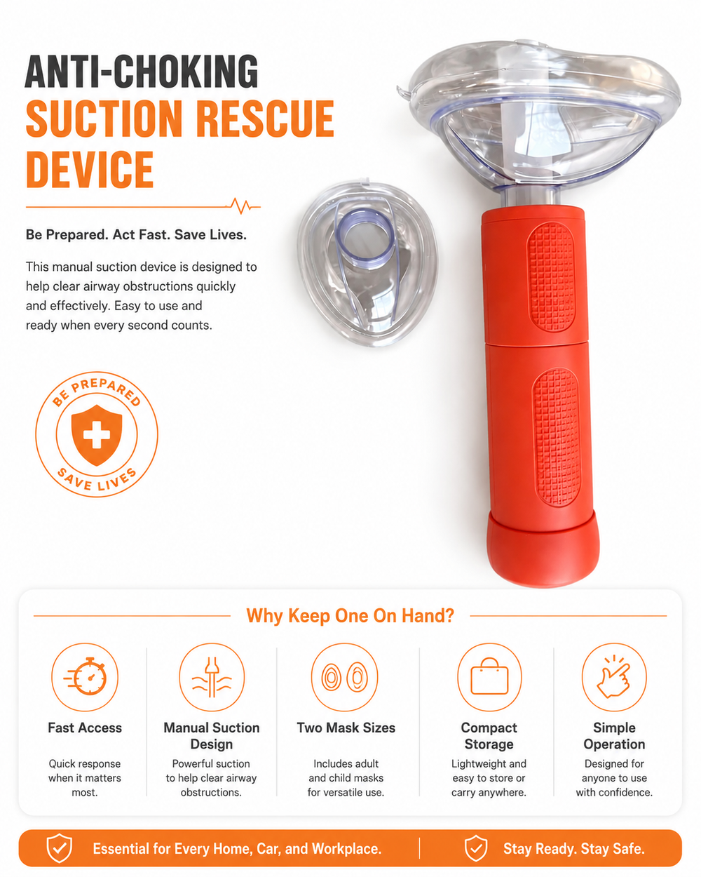 Choking Rescue Device Emergency Bag