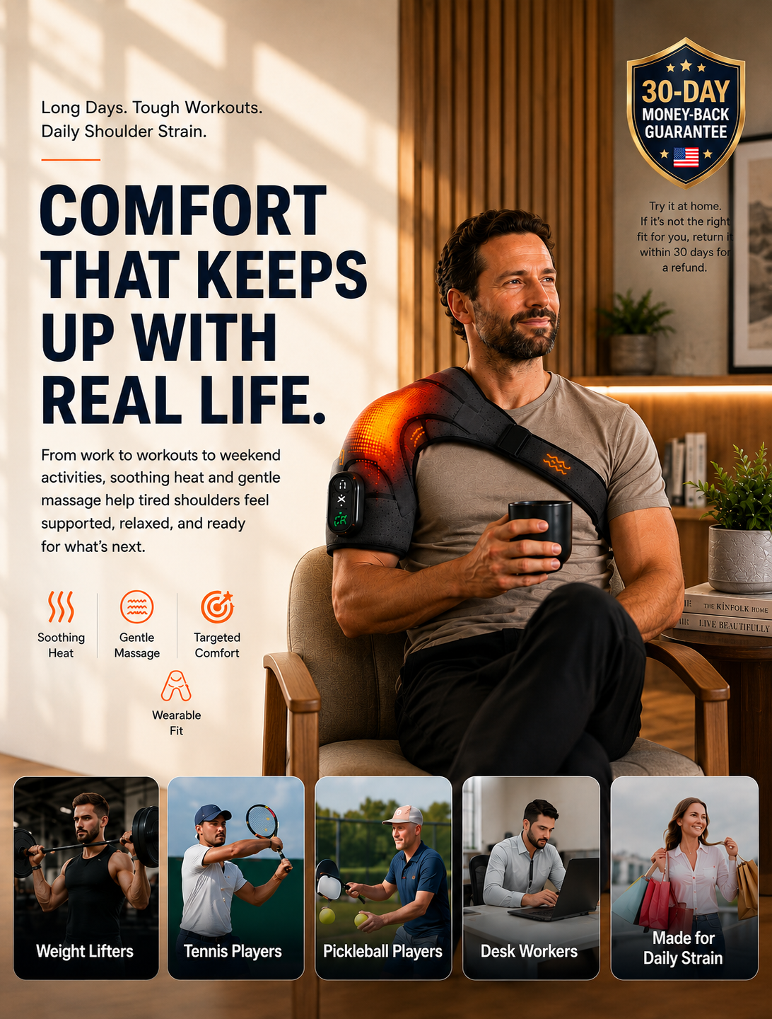 Heat + Massage Relief for Sore Shoulders