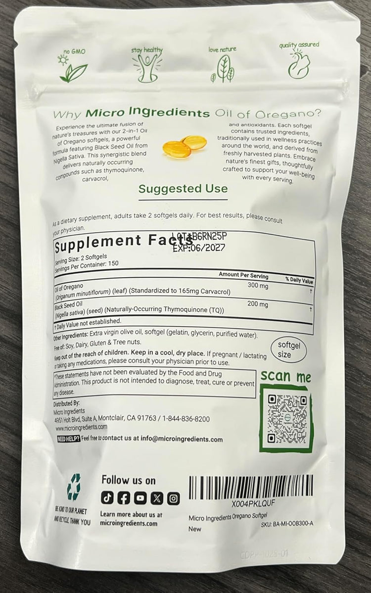 Oregano + Black Seed Wellness Capsules