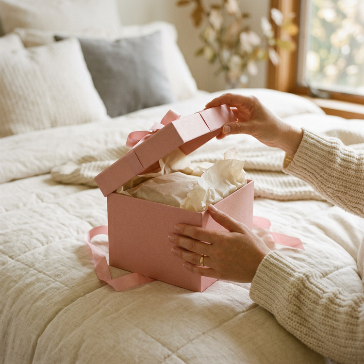 Opening a gift box